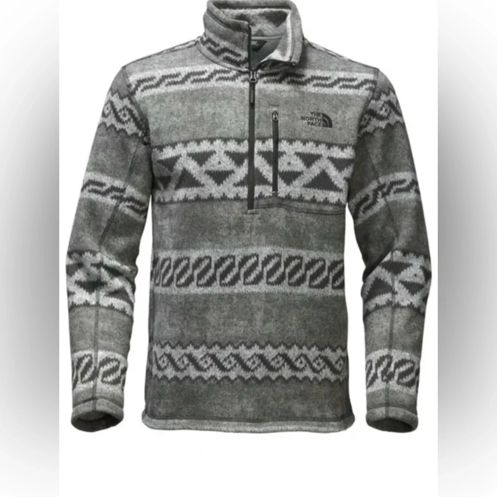 The North Face men’s Gray novelty Gordon lion Fleece Pullover size medium